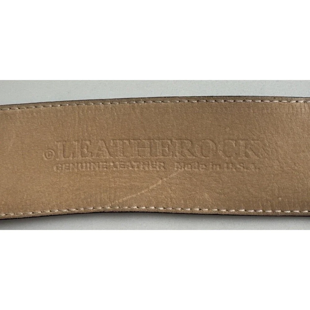 Leatherock Women’s Wide Black Genuine Leather Belt Black Buckle Size L34 M
